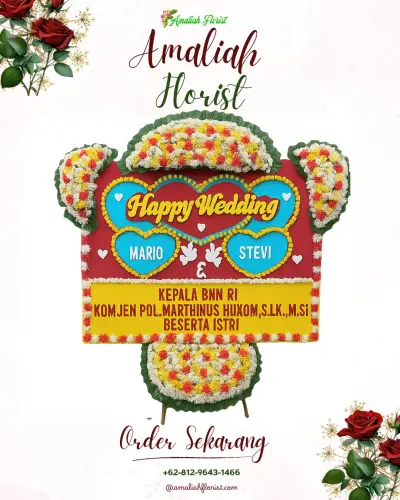 Karangan Papan Bunga Pernikahan di Jeungjing